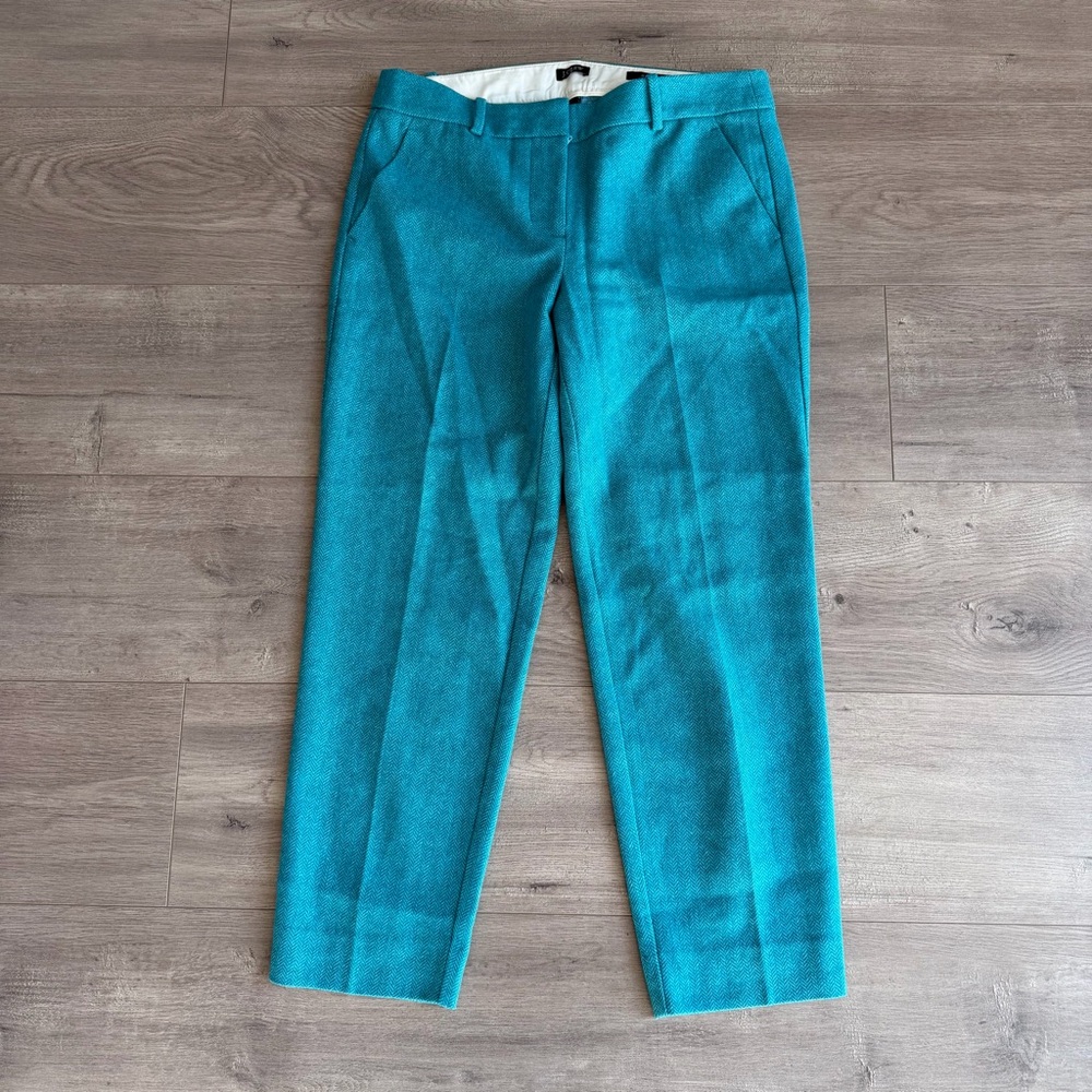 J. Crew Factory Skimmer City Fit herringbone teal pant - size 4
